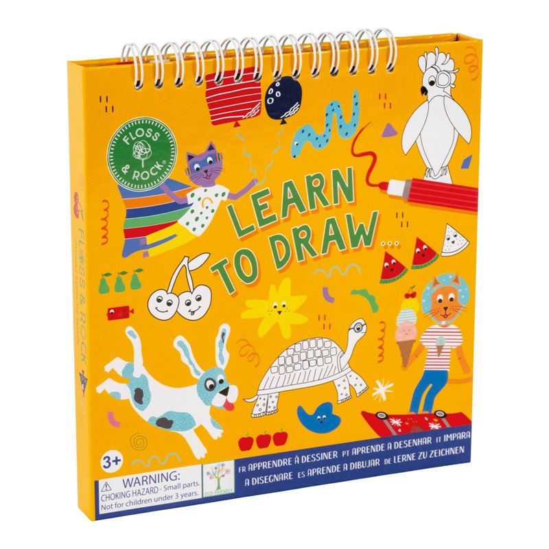 Learn to draw kids colouring book, spiral bound with hard cover. comes with dry wipe pens and 8 fun step by step pictures to help your budding artist learn to draw pets.